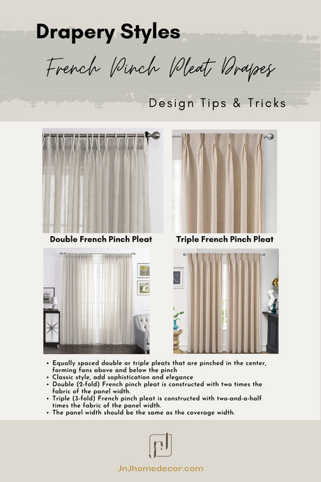 窗簾樣式 - 法式褶皺窗簾